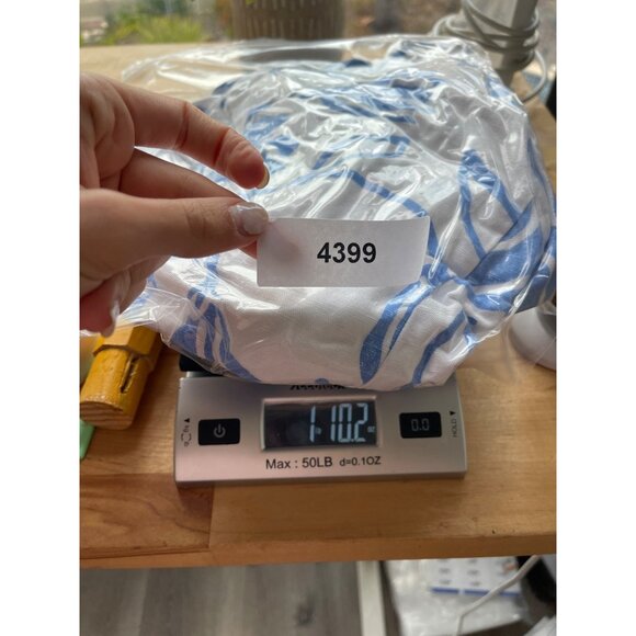 Lane Bryant Floral Midi Linen Summer Dress Size 24 White Blue Tropical Hawaiian - Picture 11 of 11